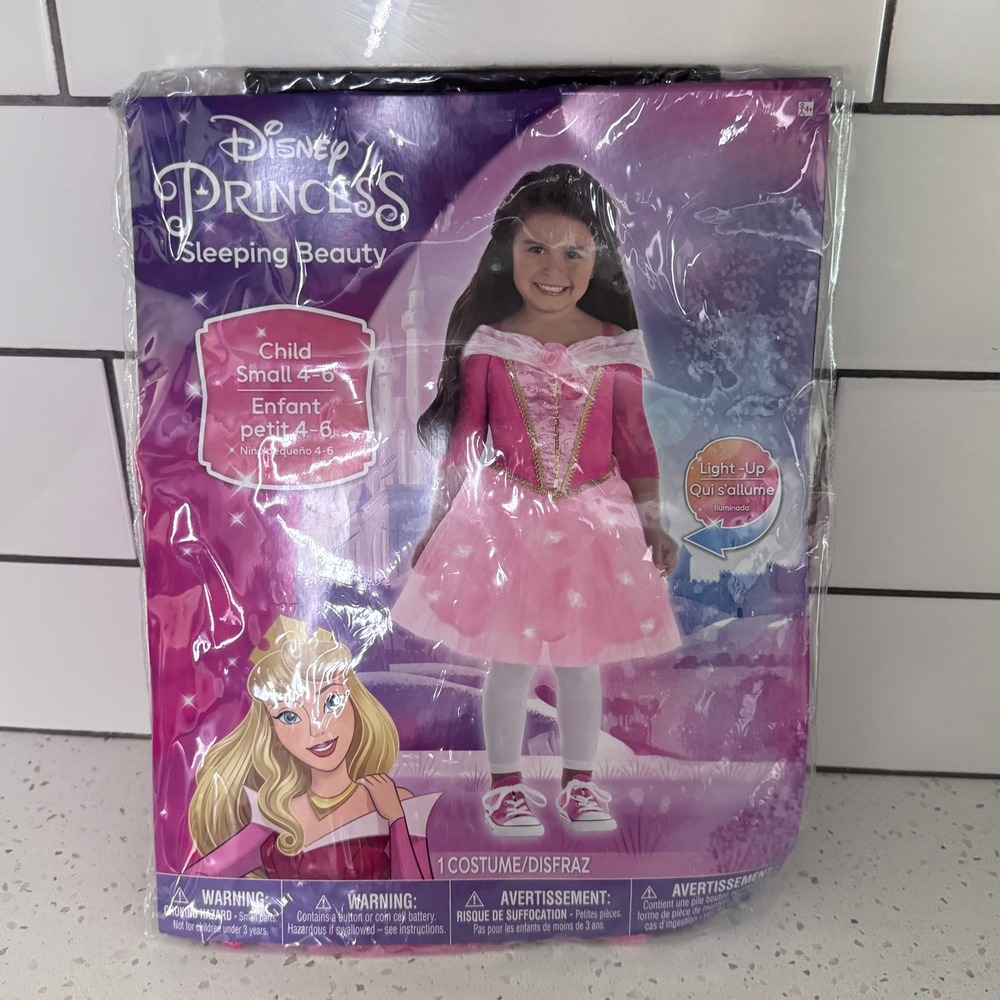 Disney Princess Sleeping Beauty Aurora Light-Up Costume Dress Pink Child 4-6